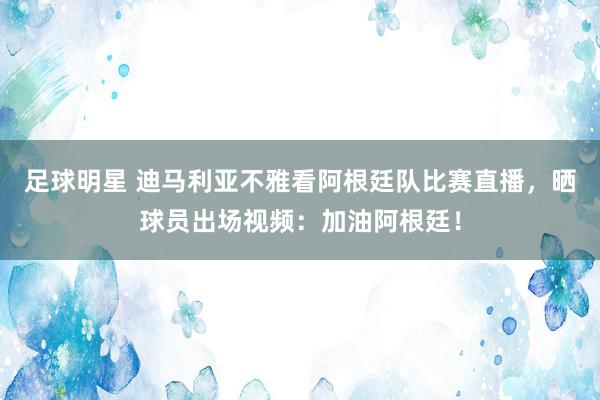 足球明星 迪马利亚不雅看阿根廷队比赛直播，晒球员出场视频：加油阿根廷！