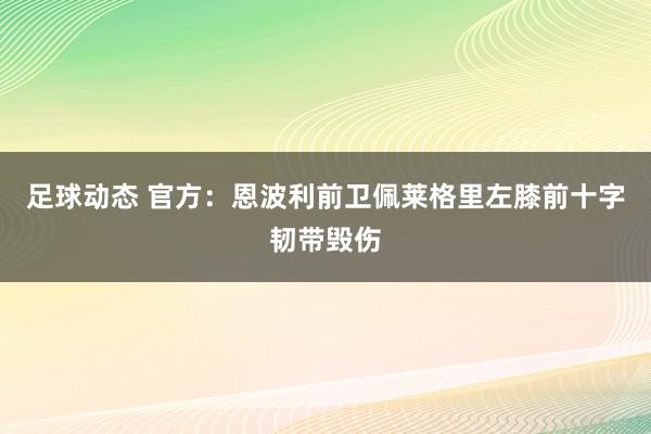 足球动态 官方：恩波利前卫佩莱格里左膝前十字韧带毁伤