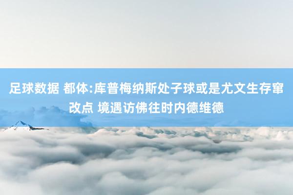 足球数据 都体:库普梅纳斯处子球或是尤文生存窜改点 境遇访佛往时内德维德