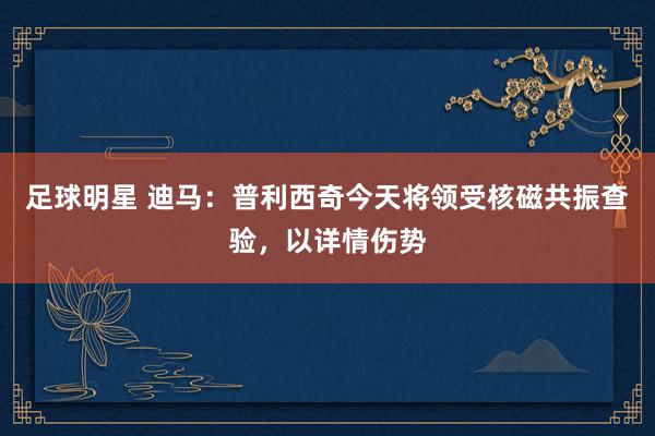 足球明星 迪马：普利西奇今天将领受核磁共振查验，以详情伤势