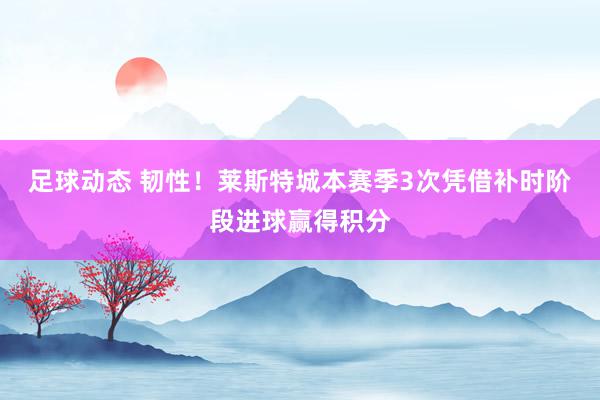 足球动态 韧性！莱斯特城本赛季3次凭借补时阶段进球赢得积分