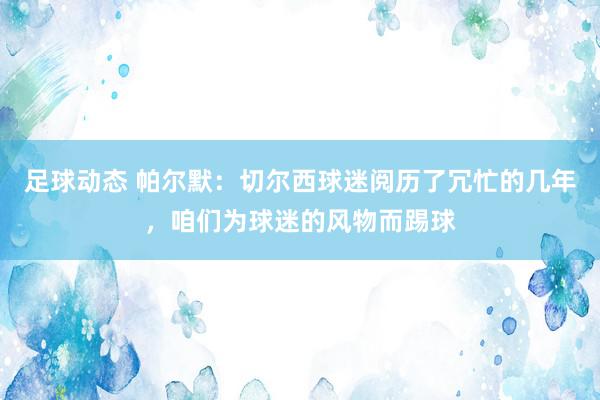 足球动态 帕尔默：切尔西球迷阅历了冗忙的几年，咱们为球迷的风物而踢球